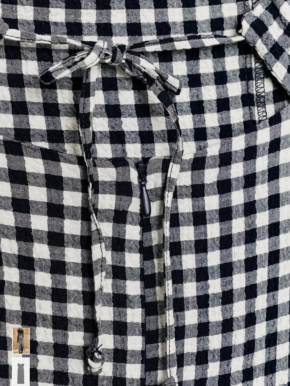 Zara Black and White Gingham Midi Dress - Picture 3 of 3